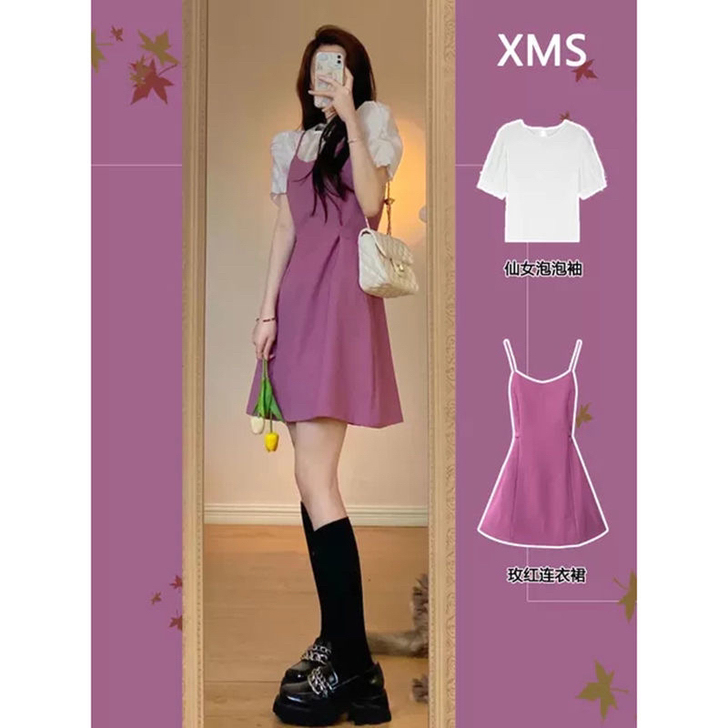 夏季新款韩版甜美少女泡泡袖白色上衣法式小众...