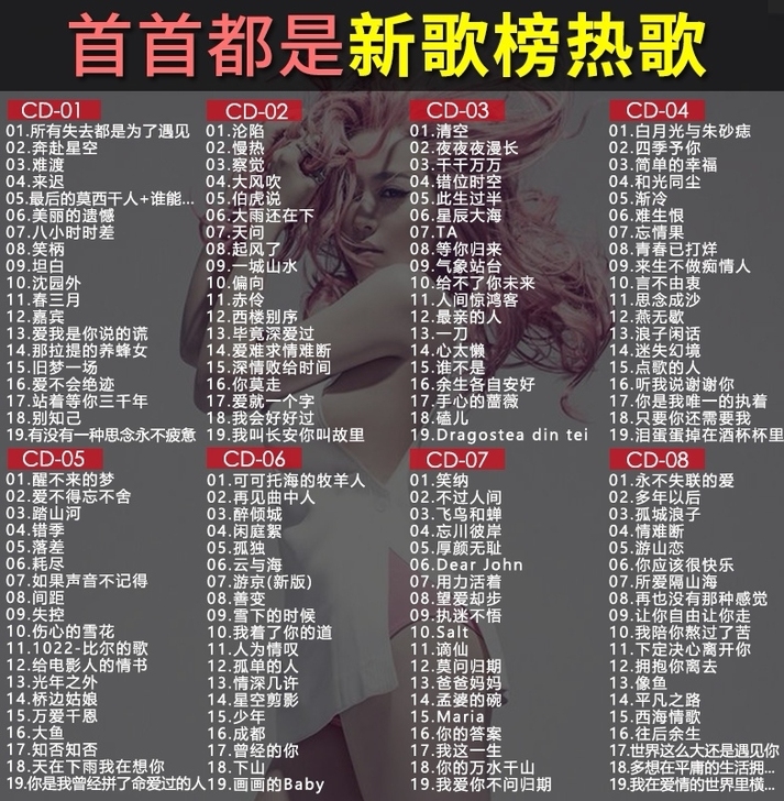 正版汽车载cd碟片2021流行歌曲无损音乐...