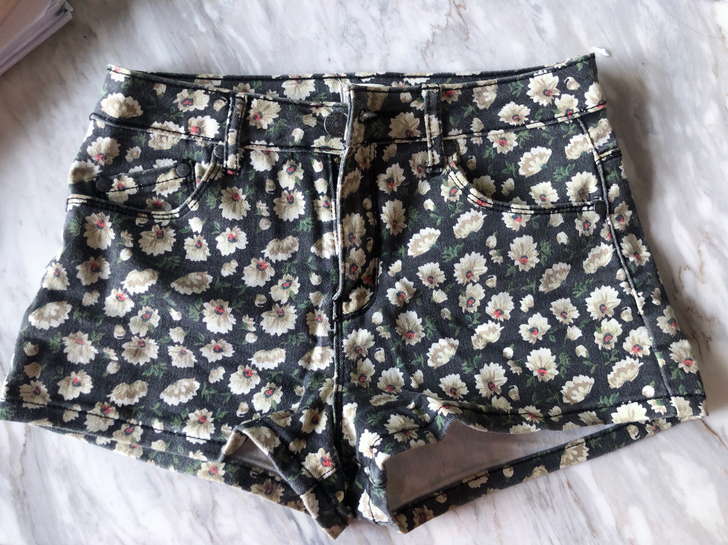 Forever 21雏菊花朵图案 高腰牛仔...