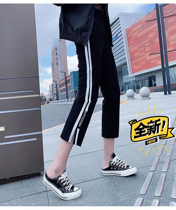 女夏季薄款冰丝裤喇叭裤2021新款修身宽松...