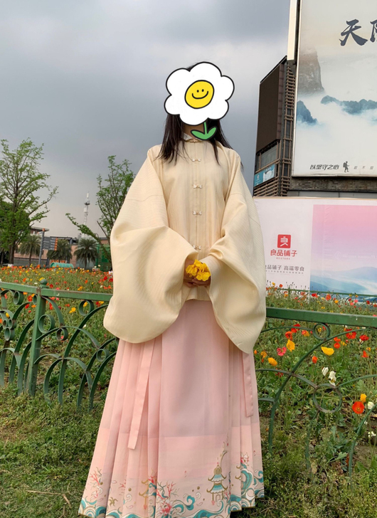 小虞仙馆 二月迎春 原创明制立领短衫 比甲...