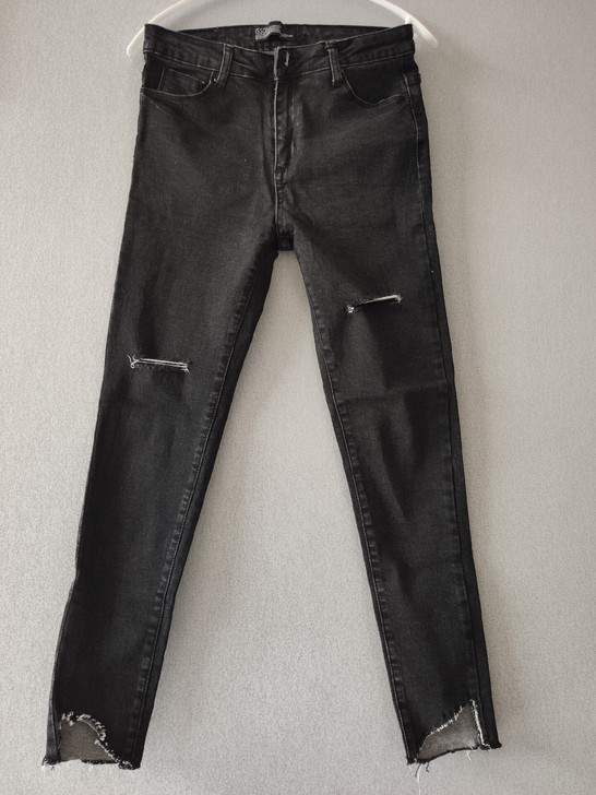 夏季破洞九分牛仔裤