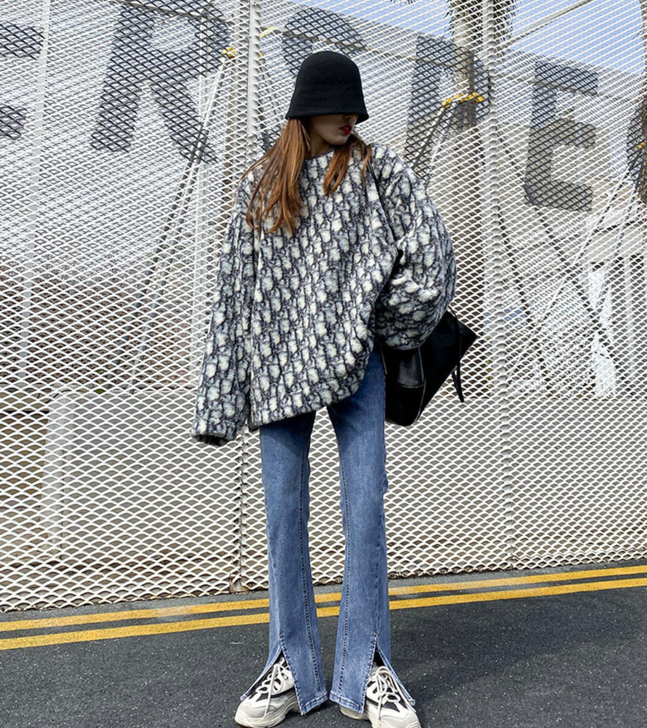 高腰显瘦秋冬季喇叭牛仔裤