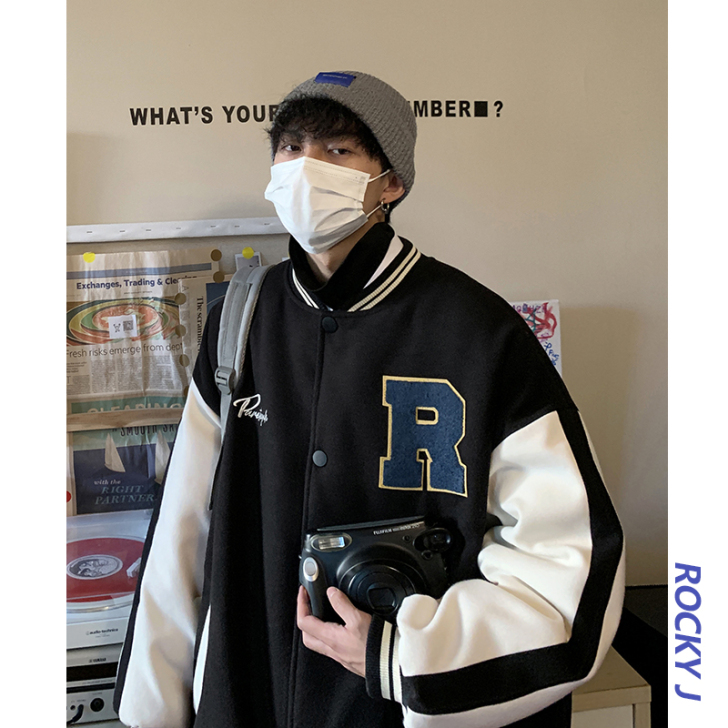 ROCKY家冬季ins潮牌加厚立领棒球棉衣...