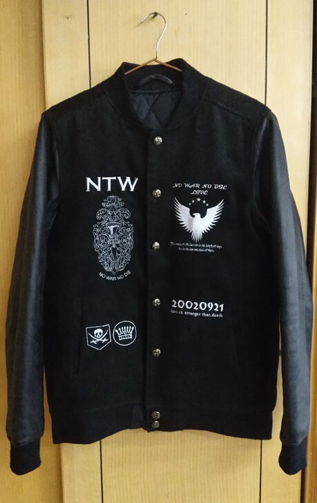 NLLTY皮袖棒球棉服