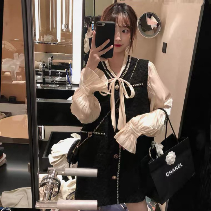 女生礼服法式裙子平时可穿轻奢名媛仙女裙假两...