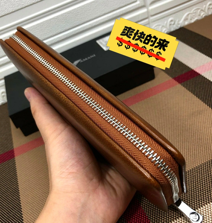 【赔本价处理】专柜正品男士真皮手包拉链多卡...
