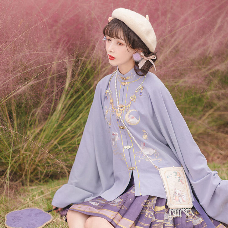 池夏 花与酒:兔兔星 明制立领对襟补服百迭...