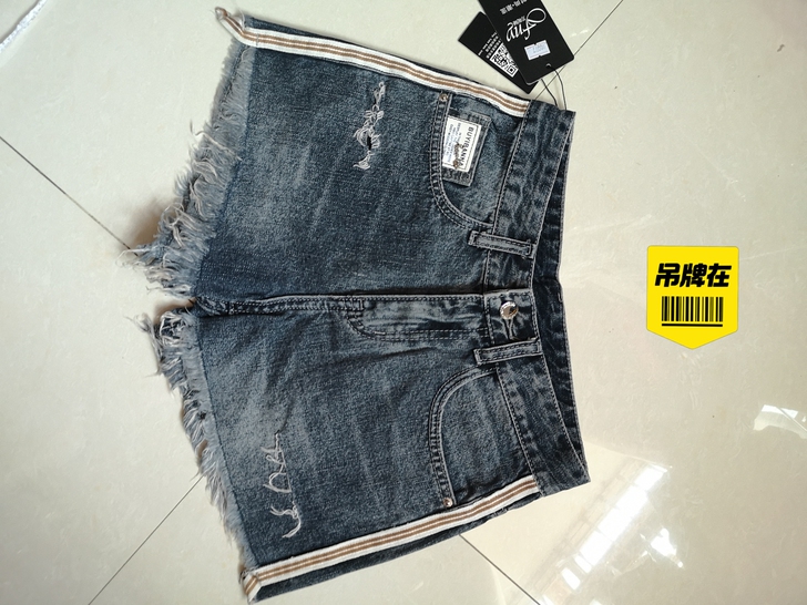 大码高腰开叉牛仔短裤女2021年新款夏季胖...