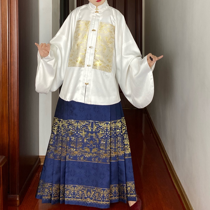 出【湘漓水畔】[瑞鹤长安]立领琵琶袖对襟短...