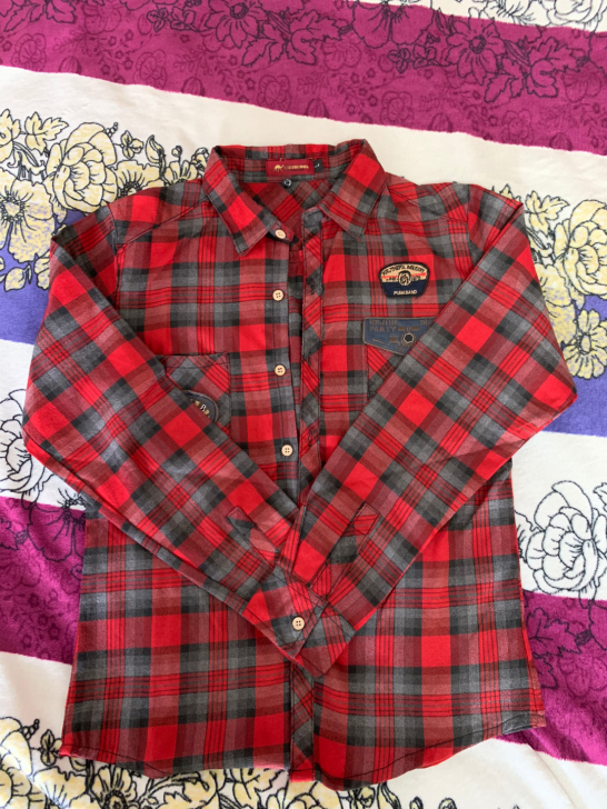 骆驼男士红格子衬衫，基本全新，L码，肩宽4...