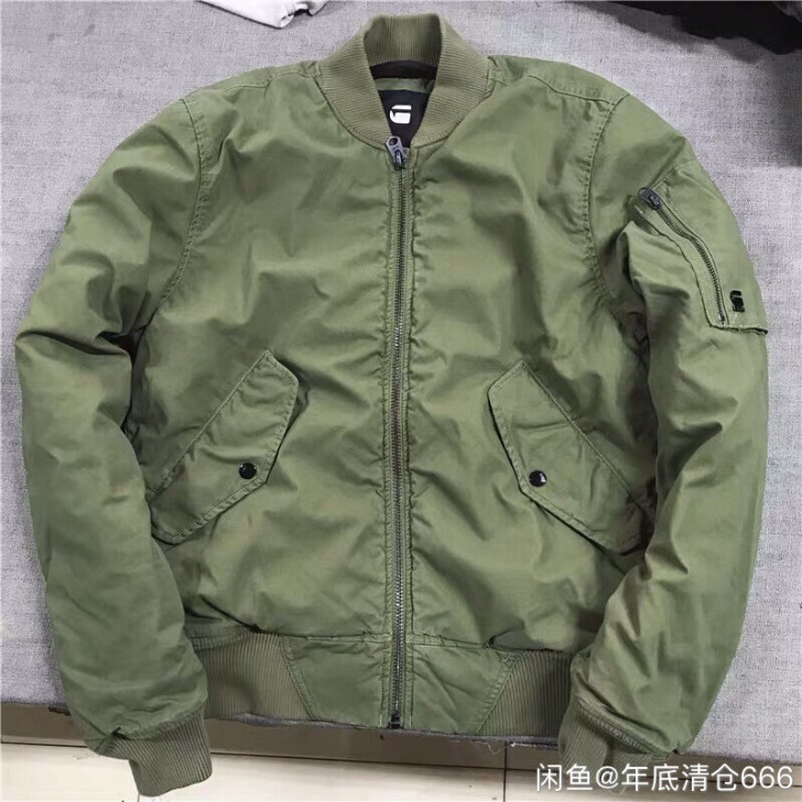 g-star s码厚款军绿棒球棉服，适合1...
