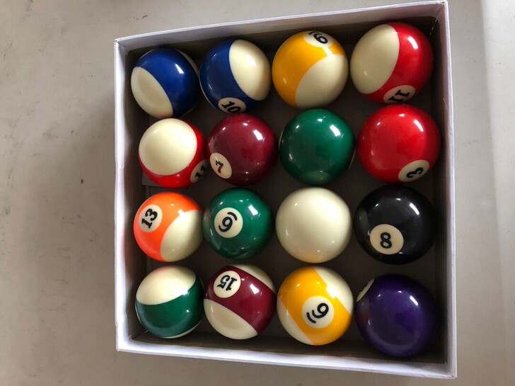 新康黑八台球水晶台球美式十六彩桌球子标准大...