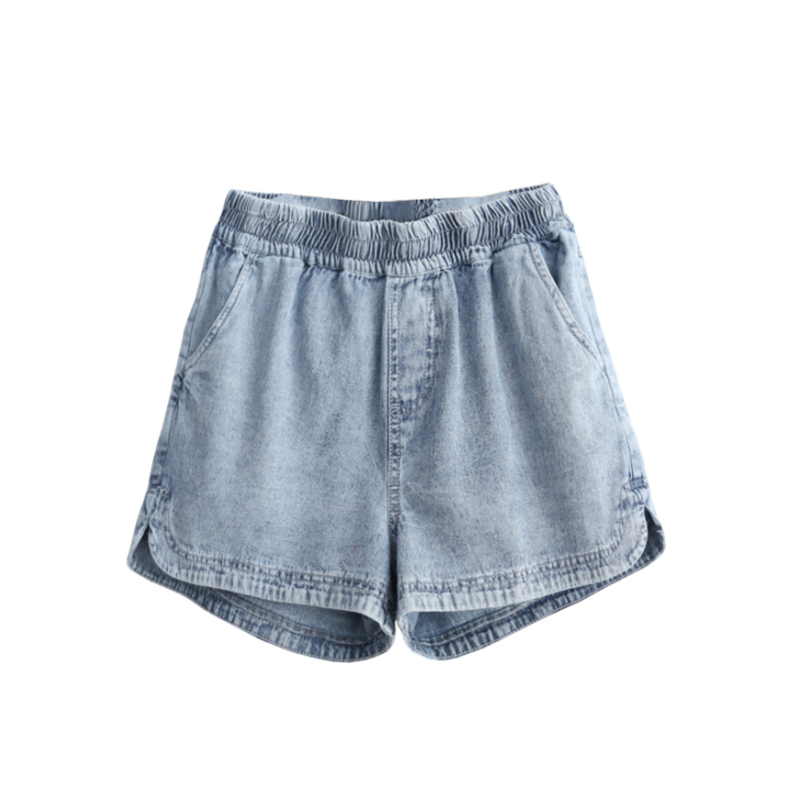 下雨天/港味复古chic热裤高腰牛仔短裤女...