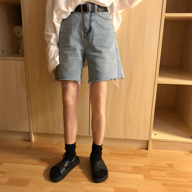 牛仔短裤高腰显瘦百搭