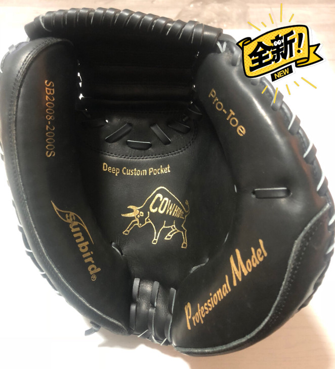 两只硬式棒球捕手手套