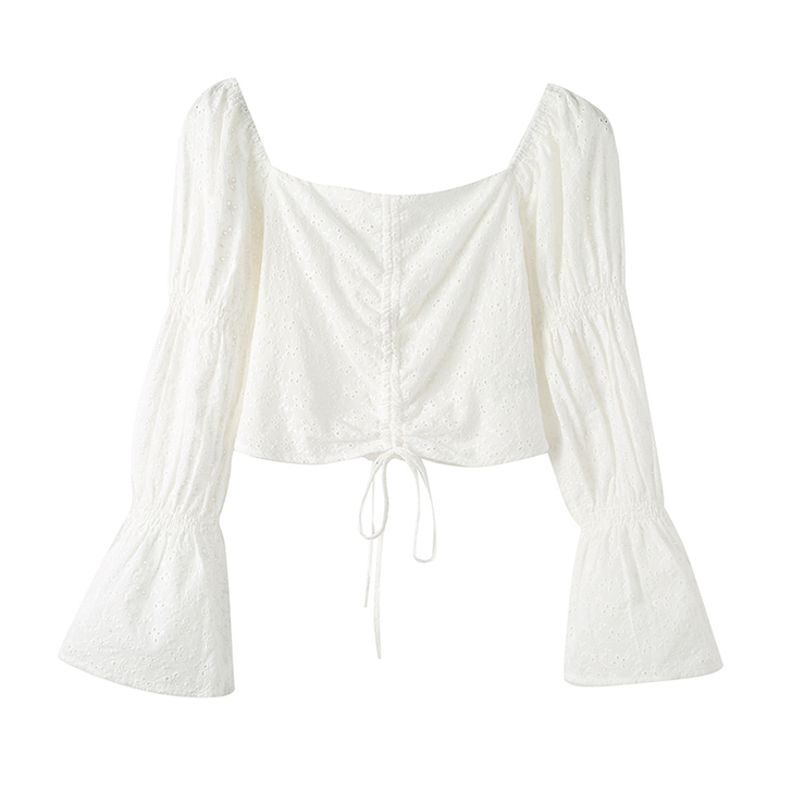 NCZZ蕾丝衫女2020夏季新款灯笼袖法式...