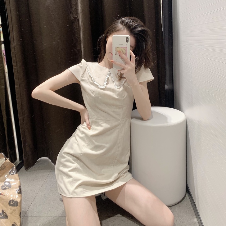 嘟嘟欧美 2020夏季新品 法式娃娃领复古...