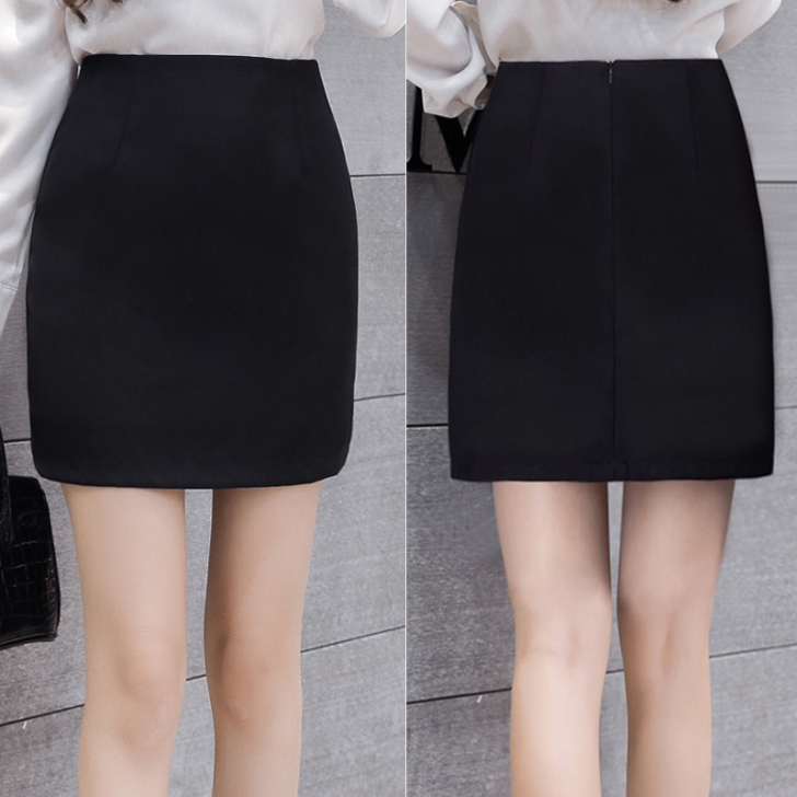 2021春夏新款职业裙女半身一步裙包臀裙黑...