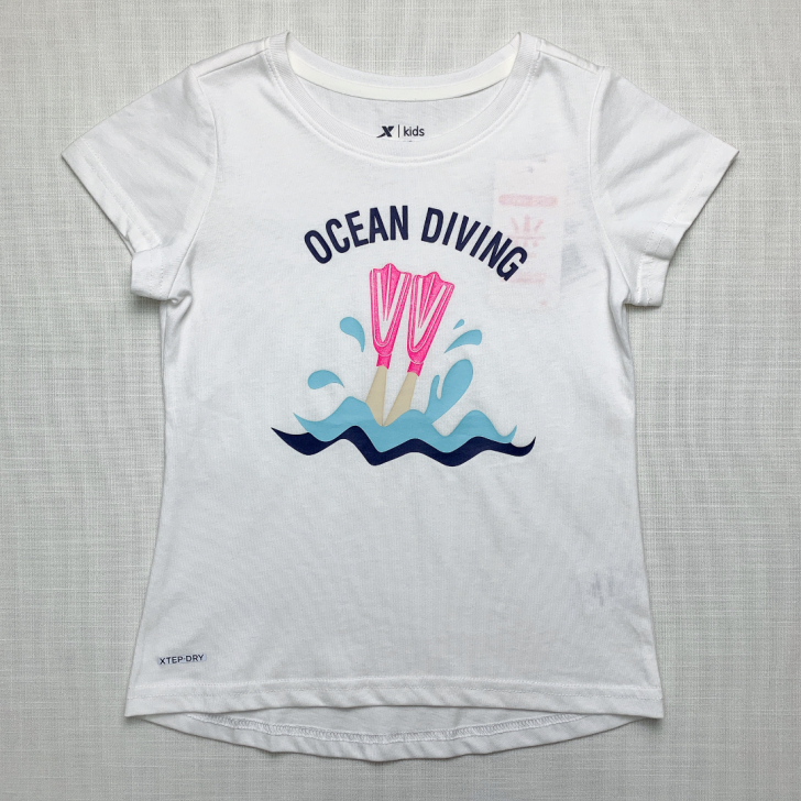 全新正品特步女童速干棉T恤 尺码120