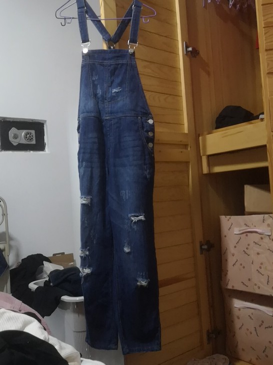 拉夏贝尔7m背带牛仔裤，全新没有吊牌