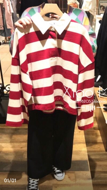 Moussy 纯元2019春新款休闲百搭条...