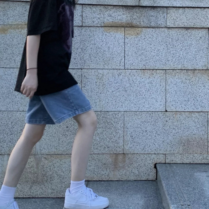 七分秀气 牛仔裤