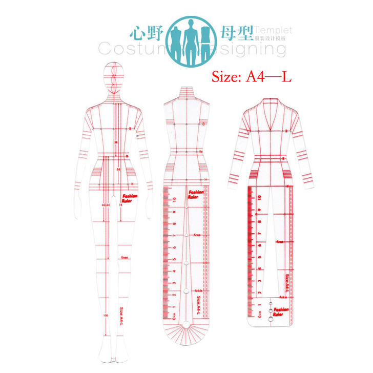 服装设计款式图模板尺人体模特Fashion...