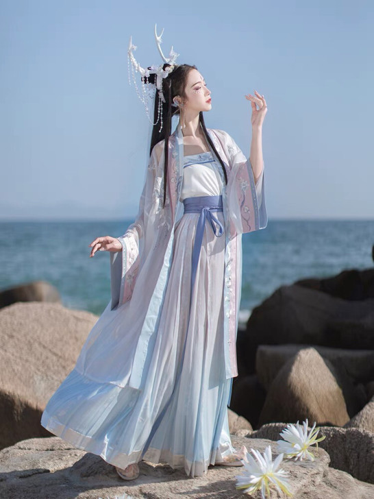 汉尚华莲入山别相思宋制套装汉服女正品原创昙...