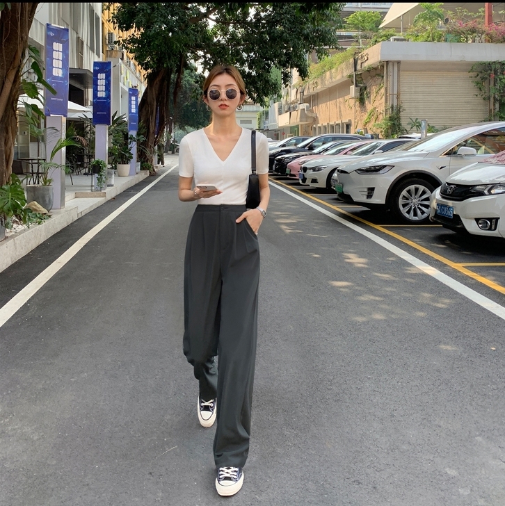 木湾宽松阔腿冰丝裤