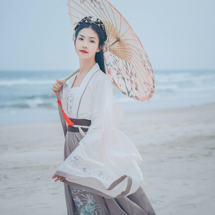 汉尚华莲传统汉服女装芦兮葫芦绣花对襟襦裙大...
