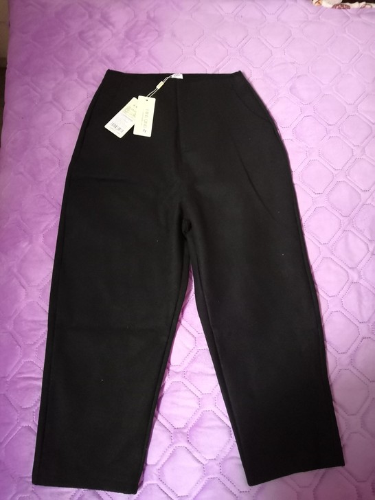 黑色和深灰色毛呢八分萝卜裤！全新有吊牌！M...