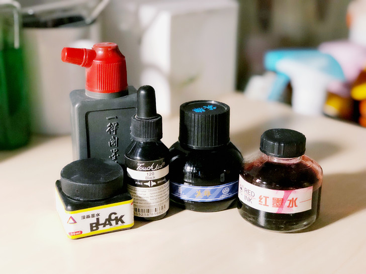 书法钢笔毛笔一得阁墨汁 英雄蓝墨水 漫画墨...