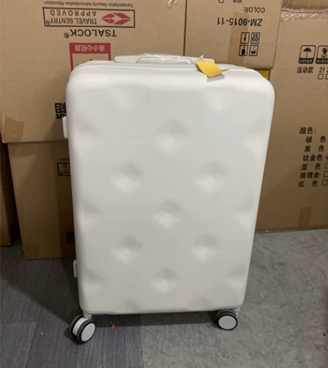 微瑕疵不莱玫24寸白色圆点行李箱不莱玫24...