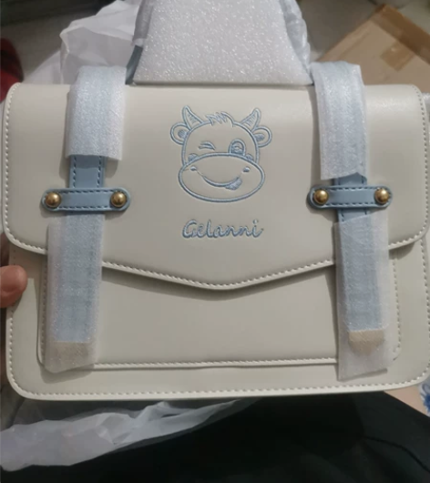 全新牛皮米白色剑桥包，不莱玫迪士尼联名系列...