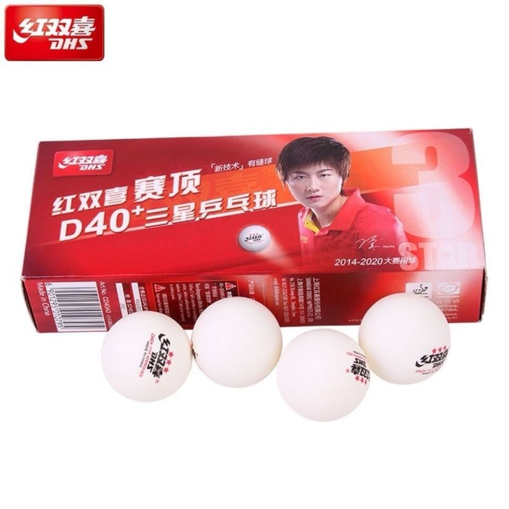 红双喜乒乓球三星D40+专业比赛用球赛璐珞...