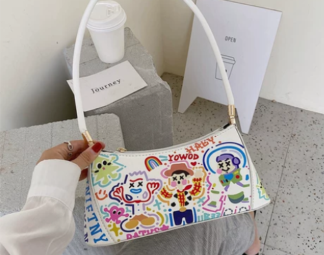 高级感小众包包女包2022新款爆款百搭涂鸦...