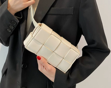 高级感小包包女夏2021新款时尚绿色编织小...