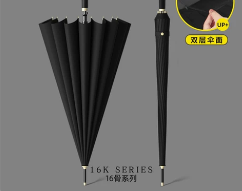 24骨长柄雨伞男士大号加固加厚结实抗风双人...