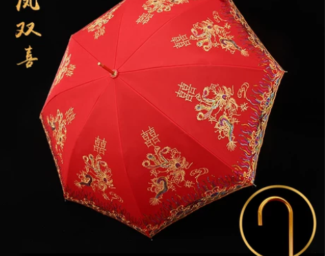 红伞结婚新娘伞红色出嫁雨伞中式古风婚嫁接亲...