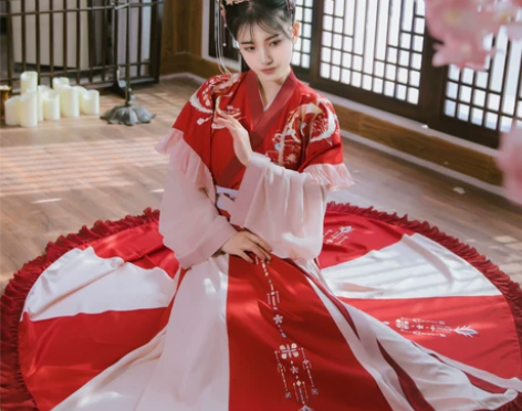 ?【夜未央】晋制交领汉服女梨花渡原创齐腰襦...