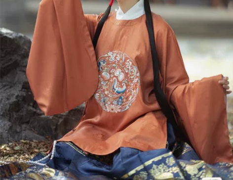 兰若庭 如约 圆领大襟 明制 汉服 暗纹 ...