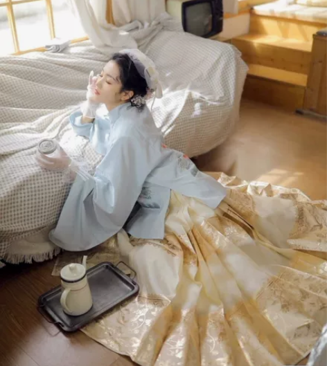 兰若庭 汉服 望水云鹤 织金纱 明制 马面...