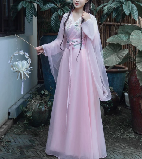 汉服女古装襦裙仙女粉色清新淡雅仙气古风大广...