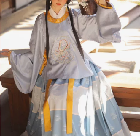 正版汉服出租 原创汉服女明制圆领袍补服短衫...