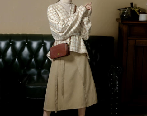 桔屿原创汉服女宋制飞机袖旋裙【芳格】汉元素...