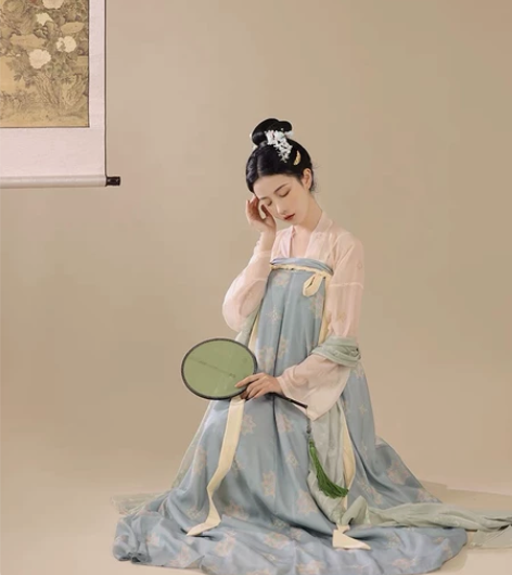 桔屿原创汉服女 长安花唐制齐胸衫裙 出图中...