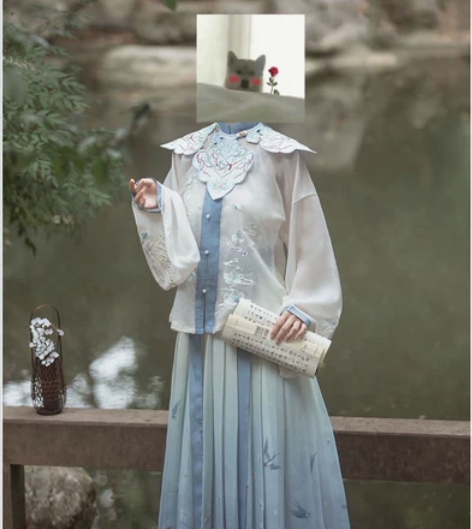 20年买的桔屿旗舰店的S码汉服。 四件套，...