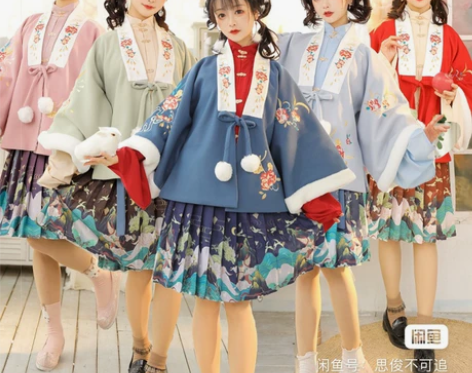 【全新汉服送礼物】裳云兮月潮生汉服蓝色半袖...