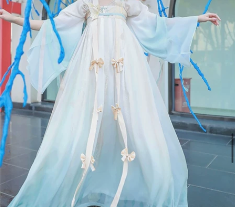 都城南庄汉服蓝灵齐胸襦裙汉元素华夏汉服日常...
